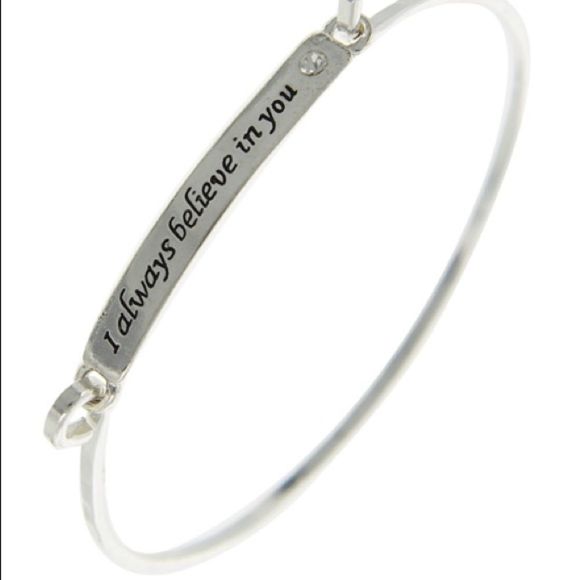 always BELIEVE IN YOU ENGRAVED CUFF BRACELET - Picture 2 of 2